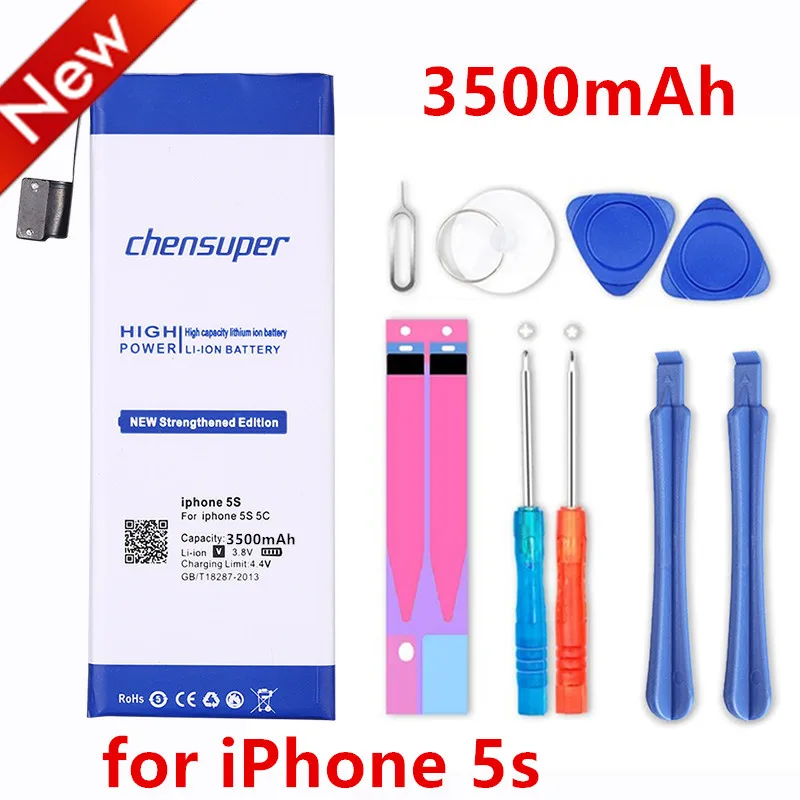 100% Оригинальный chensuper 3500 мАч новые батареи для Apple iPhone 5S аккумулятор/5C + Бесплатные