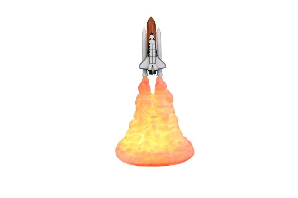 New Dropshipping Space Shuttle USB Touch Lamp and Moon lamps In Night Light By 3D Print for Space Lovers Rocket Lamps