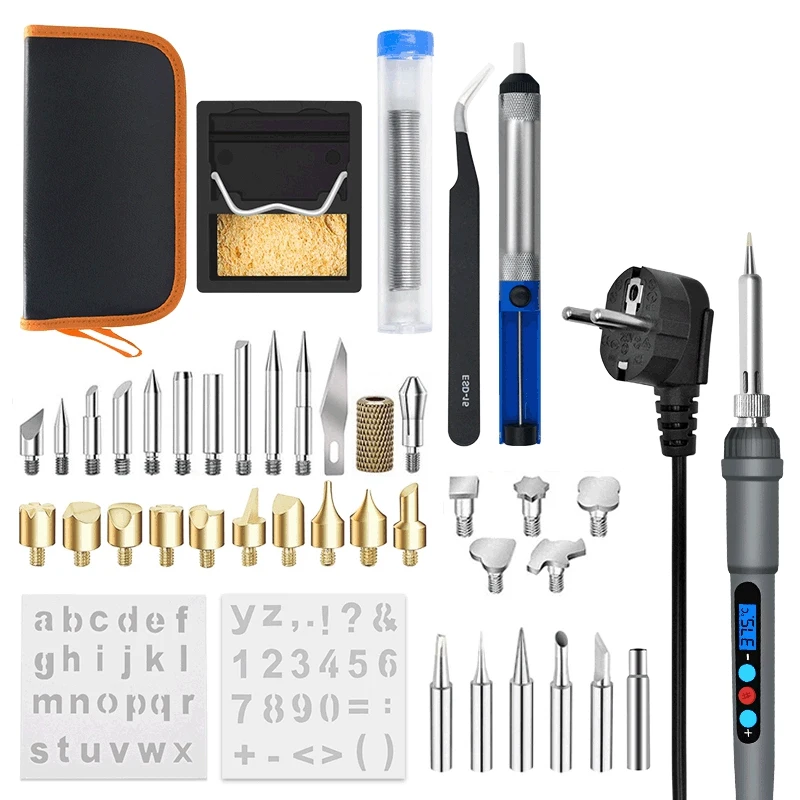

41PCS Soldering Iron 60W Adjustable Electric Soldering Iron Kit US Plug