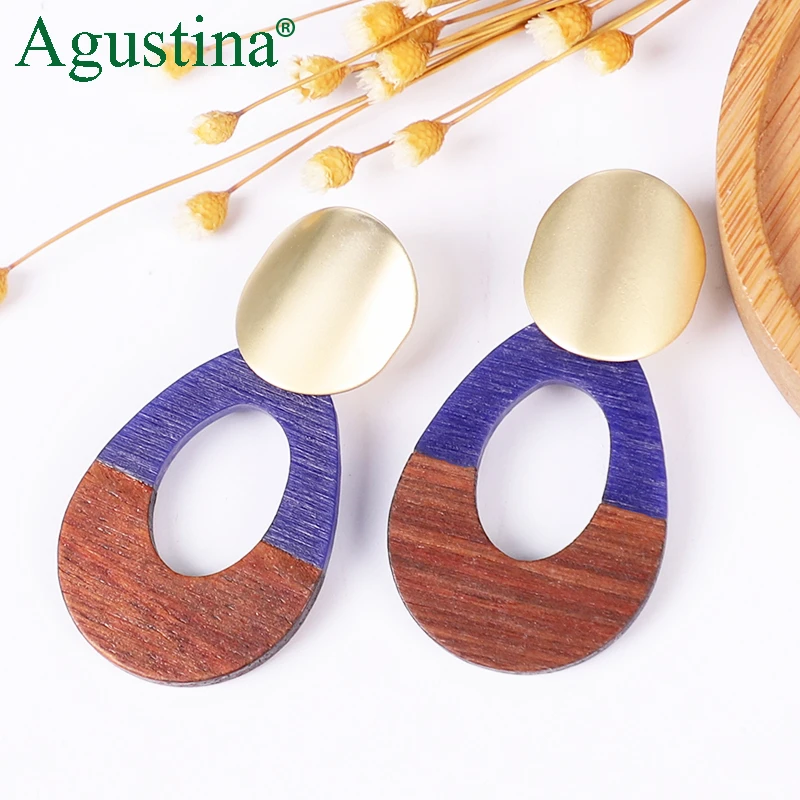 Resin Wood Earrings Women Drop Earrings Jewelry Fashion Statement Punk Star Small Earrings Korean Minimalist Girls Pendientes cc