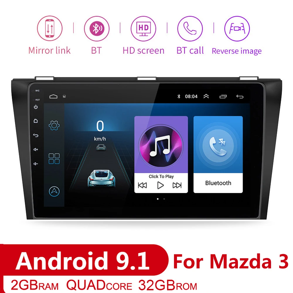 Автомагнитола 9 дюймов с Android 1 мультимедийный видеоплеер 2 ГБ + 32 для Mazda 3 Mazda3 2004-2009