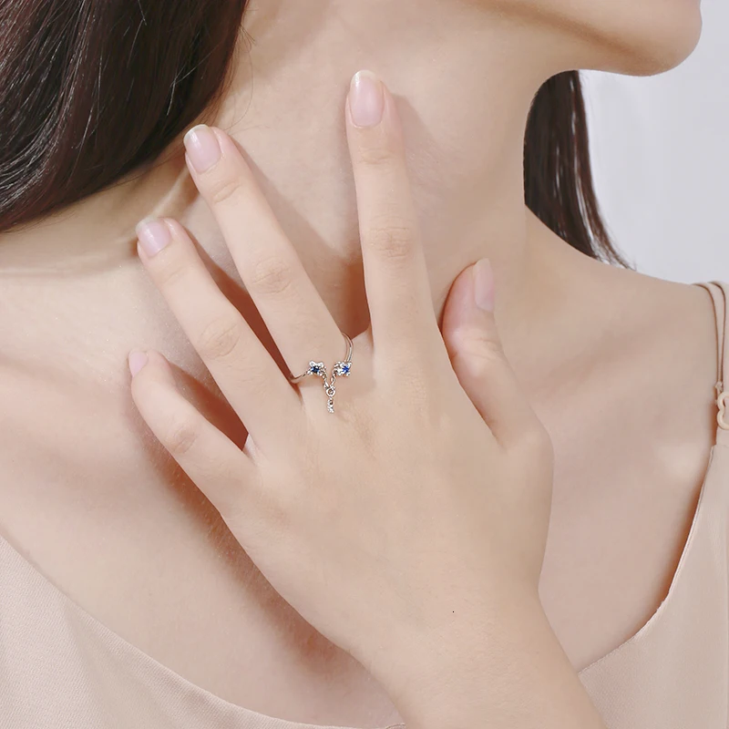 hot Flower Adjustable rings 925 sterling silver with zircon luxury jewelry fashion rings for women Girl wedding anniversary gift