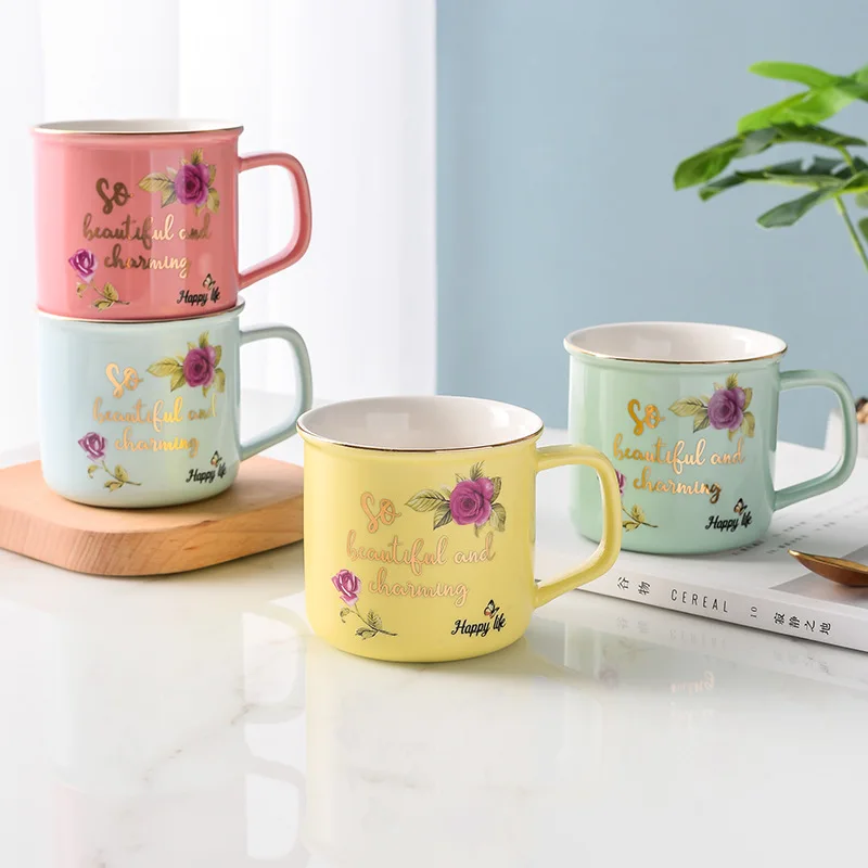 Креативная Золотая эмалевая кружка кофейные молочные чашки ручная керамическая