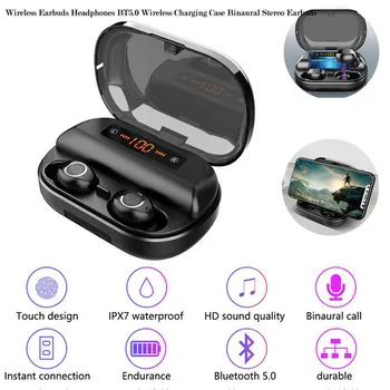 

BT5.0 Wireless Bluetooth Earphone Stereo IPX7 Bluetooth Earphone For Smart Watch Charging Case Audifonos Para Celular 40OCT9