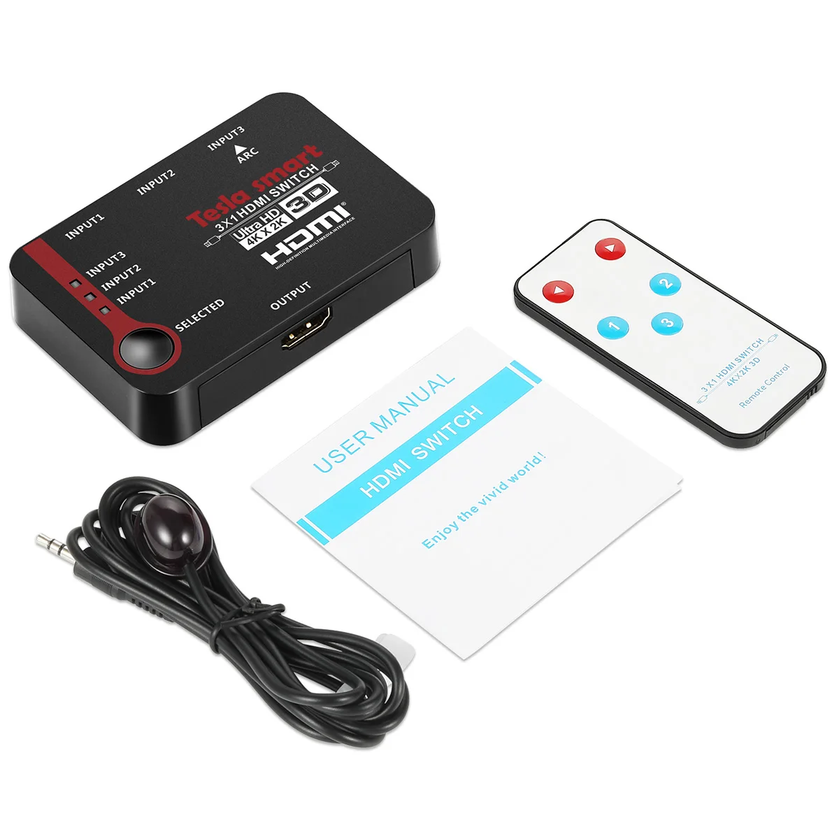  Auto Switch 3 Port Ultra HD 4K Video HDMI Switch 3 in 1 out HDMI Switch Switcher 3x1 IR Remote For 