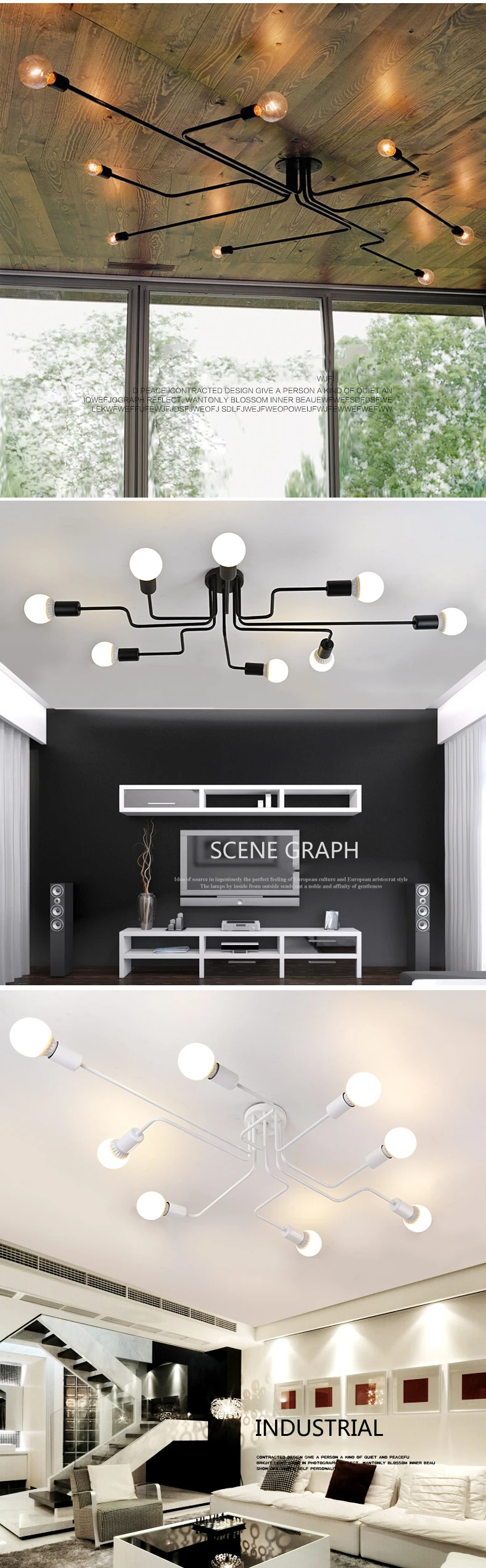 设计师铁艺吸顶灯创意个性铁艺顶灯酒吧咖啡店吧台复古怀旧吸顶灯-tmall_01