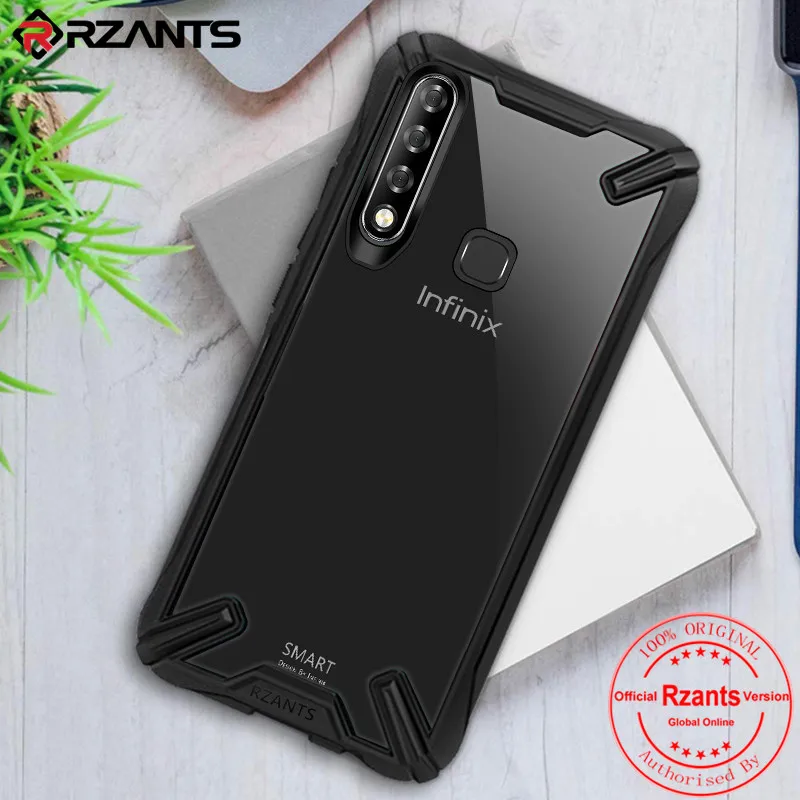 Rzants Phone Case For Infinix Smart 3 Plus / S4 Case Transparent Hard Back Shockproof Reinforced Corner Rugged Slim Cover