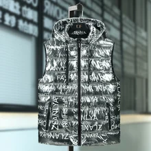 Плюс 8XL 7XL 6XL 5XL 4XL жилет мужской зимний теплый Модный повседневный рабочий жилет с капюшоном на молнии однотонная куртка без рукавов