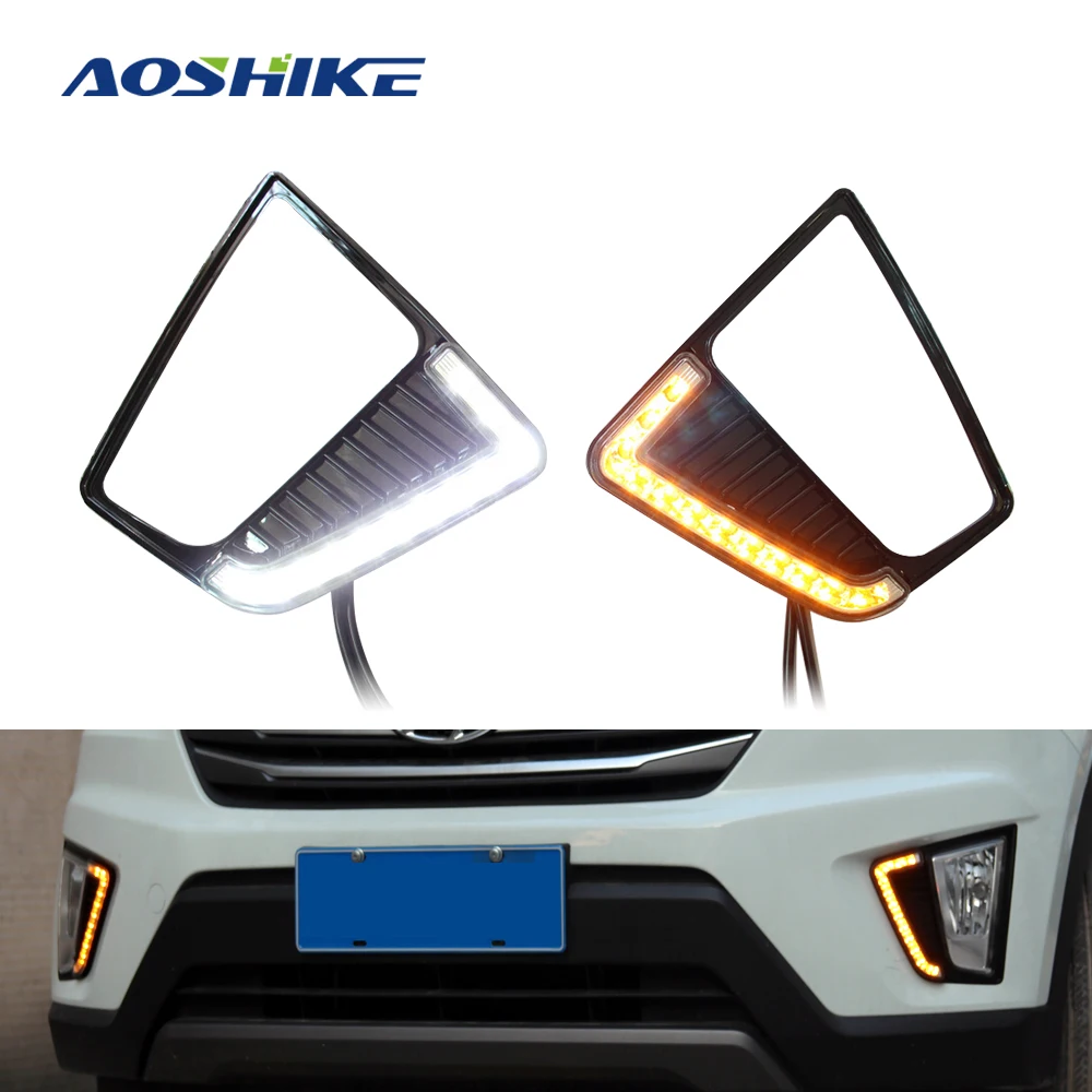 Aoshike 2PCS LED Daytime Running Light 12v DRL Specific for Hyundai IX25 2014 2015 2016 2017 with Turn Signal | Автомобили и