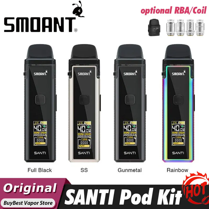 Горячая распродажа! Набор для вейпа Smoant SANTI оригинальный со встроенной батареей