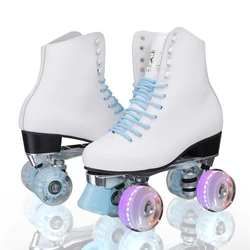 Lighted Street Skate Shoes Tyre Double Row New Style Adult Roller Skating Beginner Classical Rollers Patins 4Roues Skates KC50LH