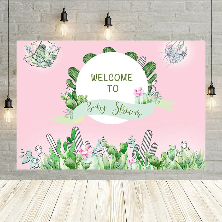 

Avezano Photography Backdrops Pink Flower Mexican Cactus Newborn Baby Shower Party Portrait Background Photo Studio Photophone