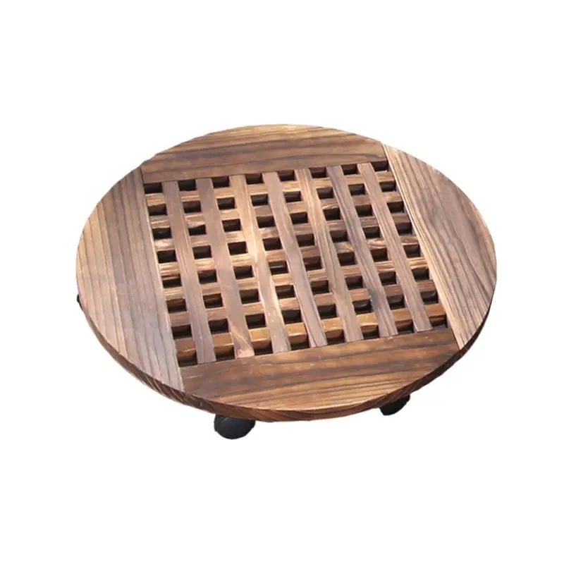 Diameter 35cm 1 шт. деревянные ваза для цветов горшок завод Кэдди стенд с роликовое колесо движущихся лоток ролик 25/30/35 см - Цвет: Diameter 35cm