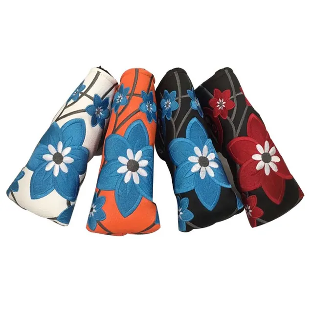 US $7.11 PU Golf Putter Cover Fourleaf Clover Embroidery Headcover for Golf Activity Embroidery Golf Blade 