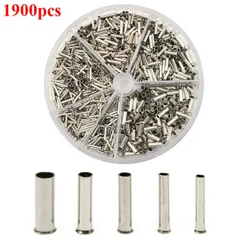 

1900Pcs Insulated Cable Lugs Wire End Sleeves Ferrules Kit Tool 0.5~2.5mm Durable Practice to Use BU1899