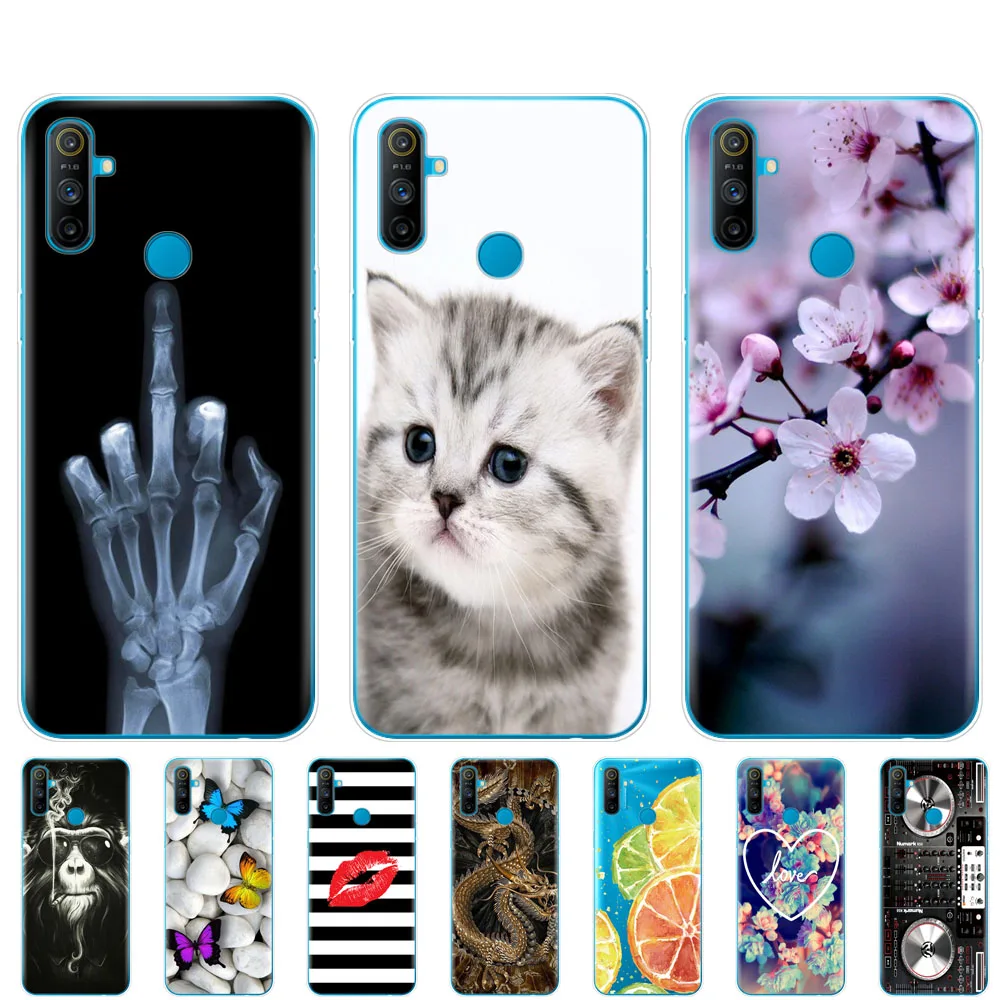 Чехол для Realme C3 чехол OPPO RMX2020 C 3 RealmeC3 оболочка Обложка 6 5 дюйма милая кошка|Бамперы|