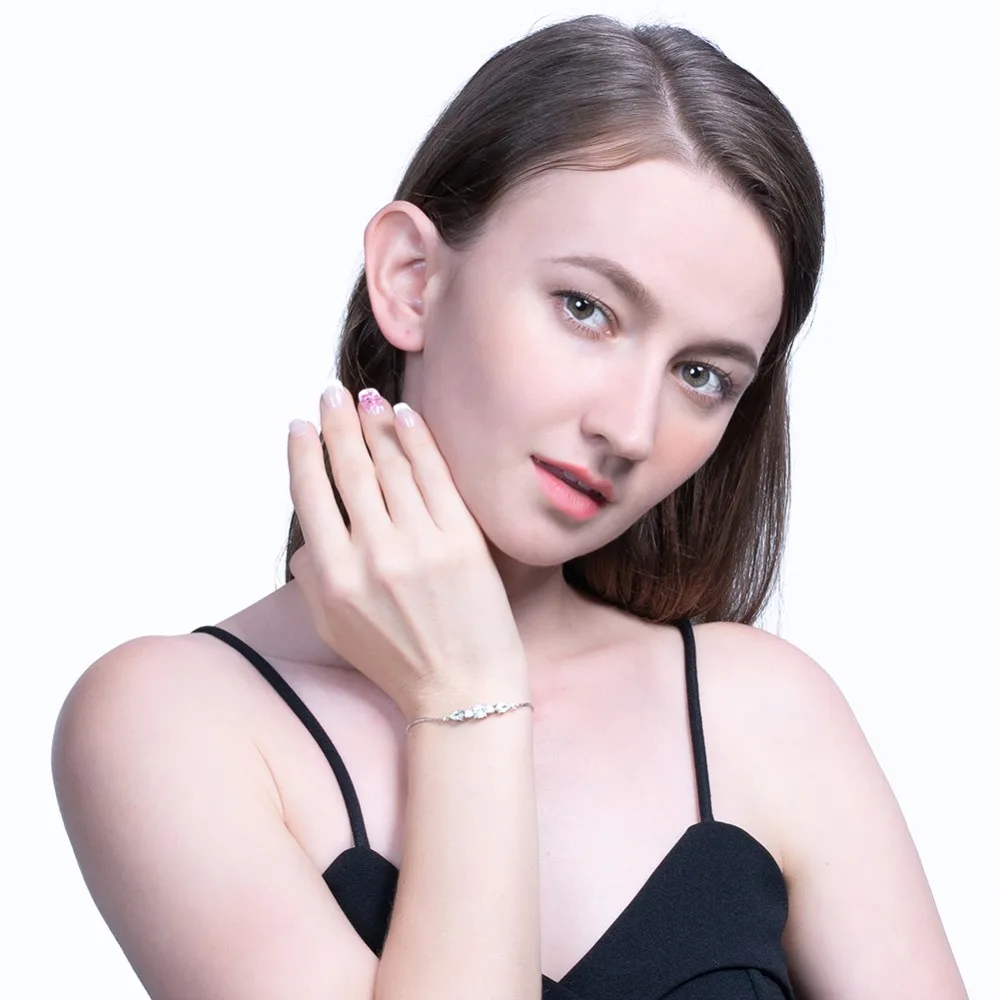 ORSA JEWELS Silver Bracelets Women Blue Topaz Adjustable Box Chain Round Stone Bracelet Sterling Silver 925 Jewelry OVSB03