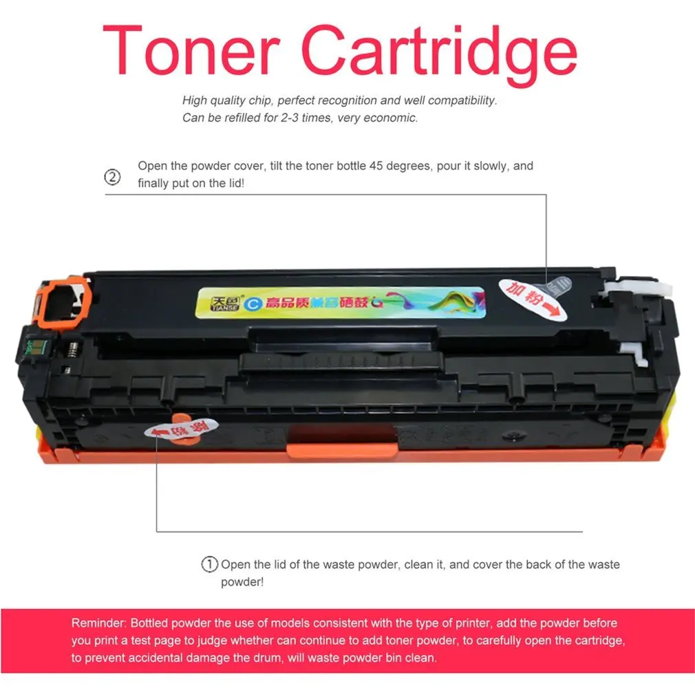 TIANSE CE541A неoem голубой многоразовый картридж для принтера hp COLOR LASERJET CP1215/1515N/CM1312MFP