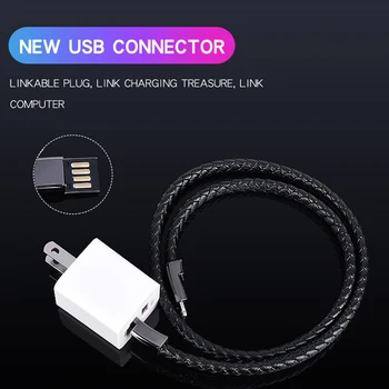 

Outdoor Portable Leather Mini Micro USB Bracelet Charger Data Charging Cable Sync Cord For iPhone 8 Android Type-C Phone Cable