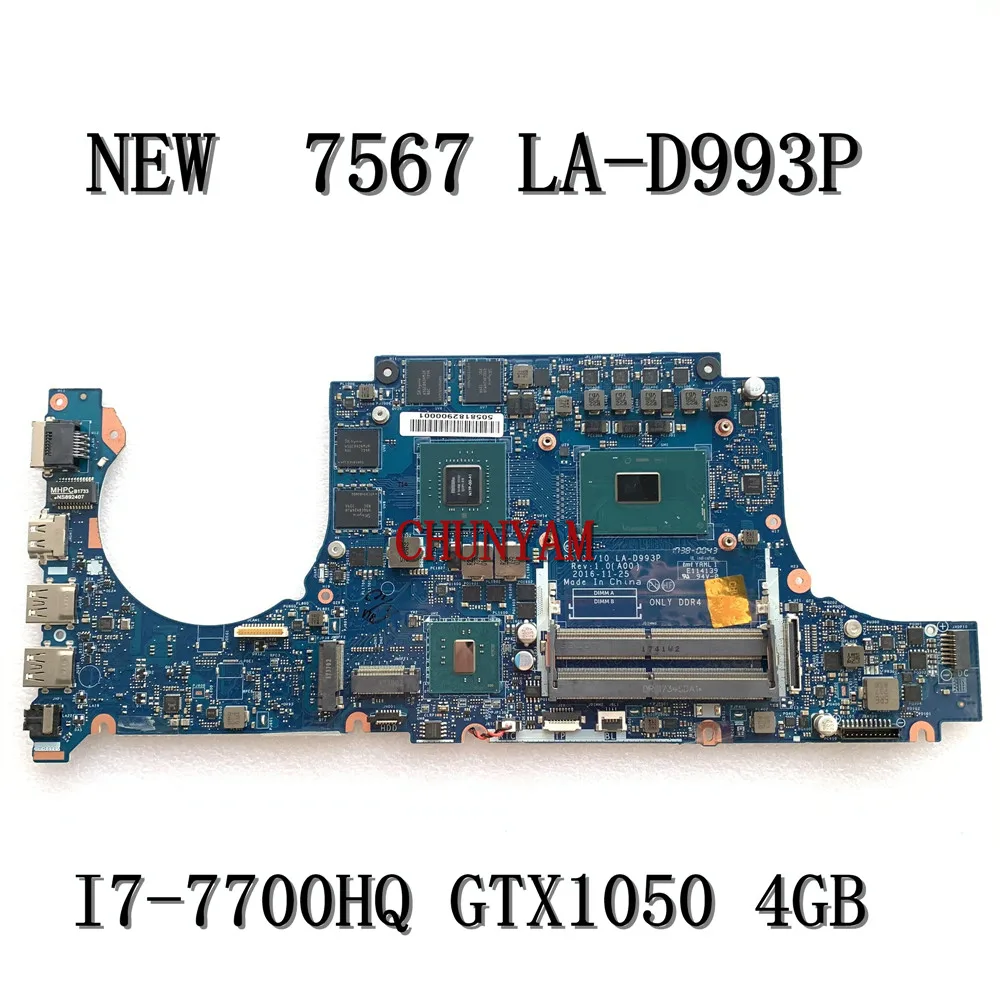 NEW I7-7700HQ GTX1050 4GB LA-D993P FOR Dell Inspiron 15 7567 Laptop Motherboard CN-0W1W04 W1W04 Mainboard 100%TESTED | Компьютеры и