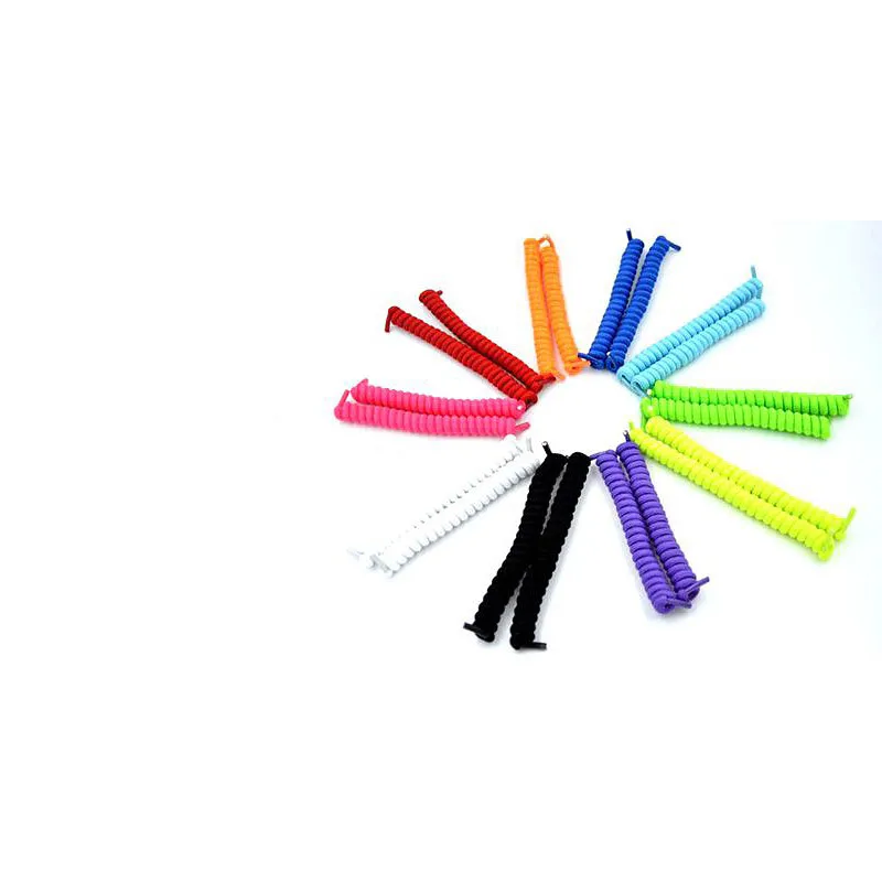 1pair Yellow 1 пара вьющихся эластичных шнурков, шнурки для обуви без завязок, цветные шнурки для детей и взрослых, Лучшие Спортивные круглые шнурки, лидер продаж, Детские тренировочные шнурки - Цвет: 1pair Yellow