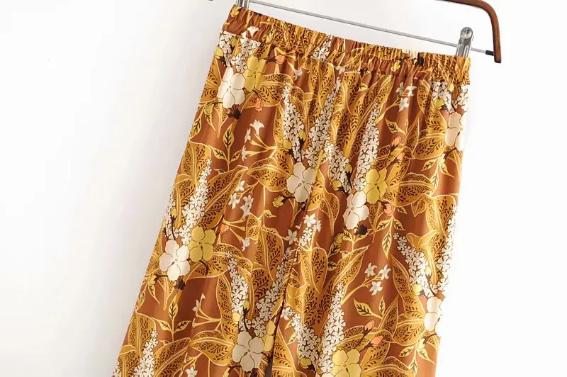 Винтажные шикарные летние женские богемные широкие штаны с цветочным принтом, женские свободные брюки с эластичной талией из вискозного хлопка, брюки бохо