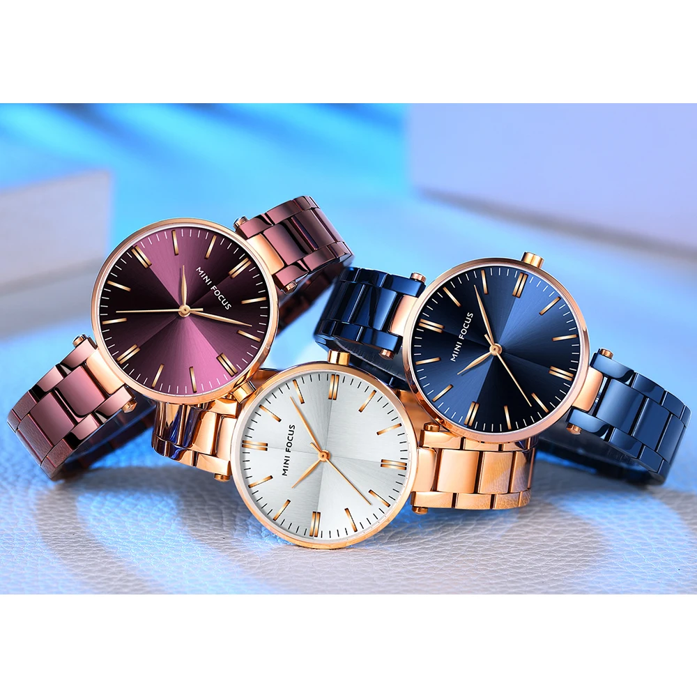 MINIFOCUS элегантные женские часы Топ люксовый бренд кварцевые женские часы ремешок из нержавеющей стали водонепроницаемые повседневные платья женские часы