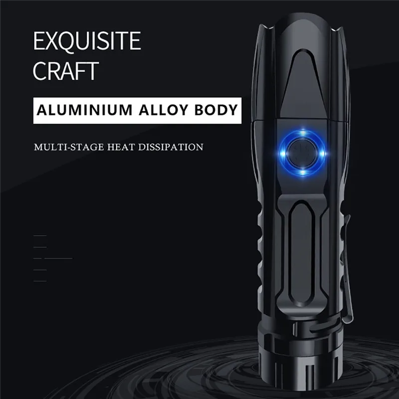 XHP90 LED Flashlight Zoomable USB Rechargeable 26650 Flashlight Torch 5 Modes linterna led recargable de alta potencia  #3N27 (23)