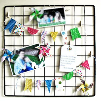 

Vintage Style Organizer Kit Metal Mesh Grid Panel Photo Wall Decor Art Display