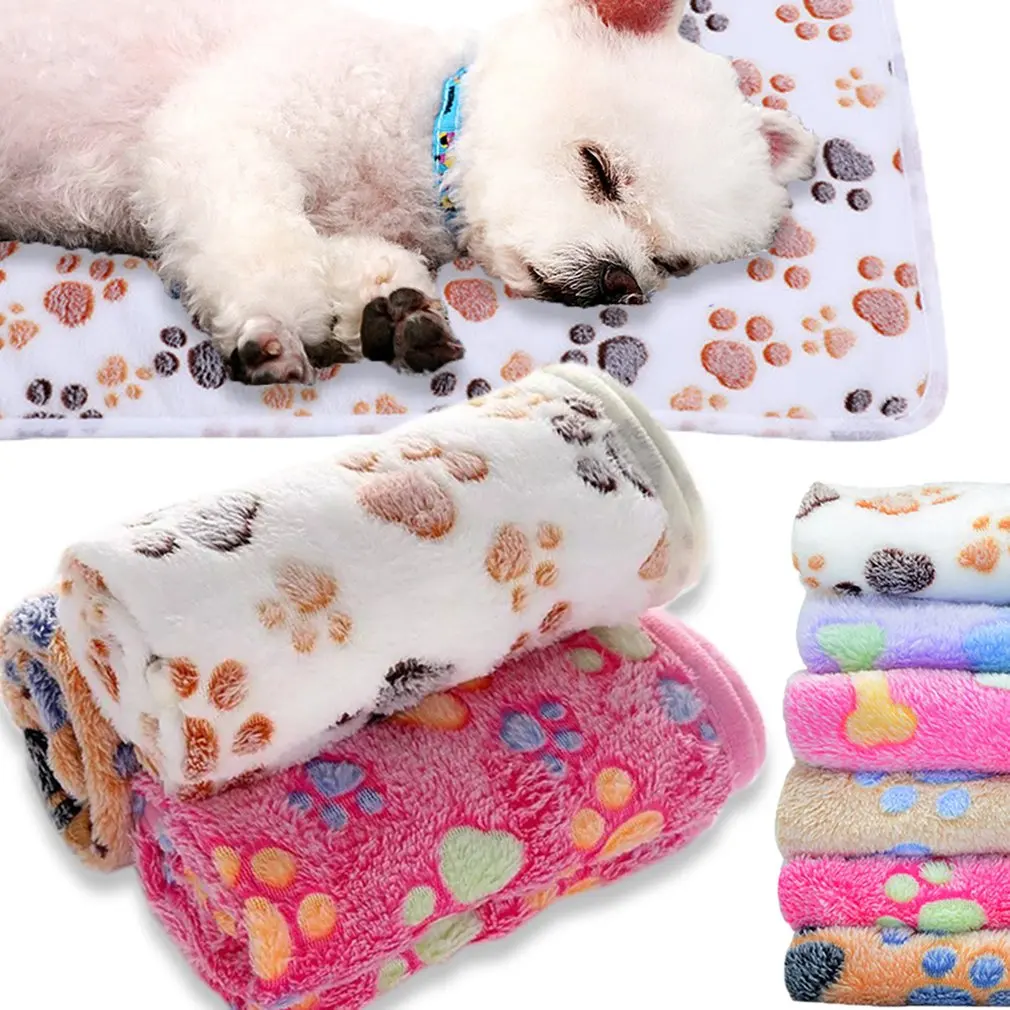 3pcs Warm Flannel Pet Blankets Dog Bed Mat Doormat  Foot PrintBlanket No Lint Shedding Fleece Supplies | Дом и сад