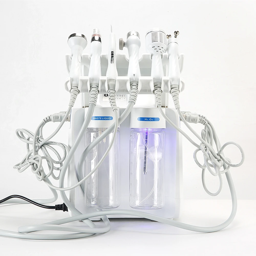 Updated 7In1 Small Bubble Oxygen Skin Cleaner Hydrogen Oxygen Jet Lifting Spray Skin Rejuvenation Anti Aging LED Face Mask