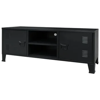 

vidaXL TV Cabinet Metal Industrial Style 120x35x48 cm Black 245964