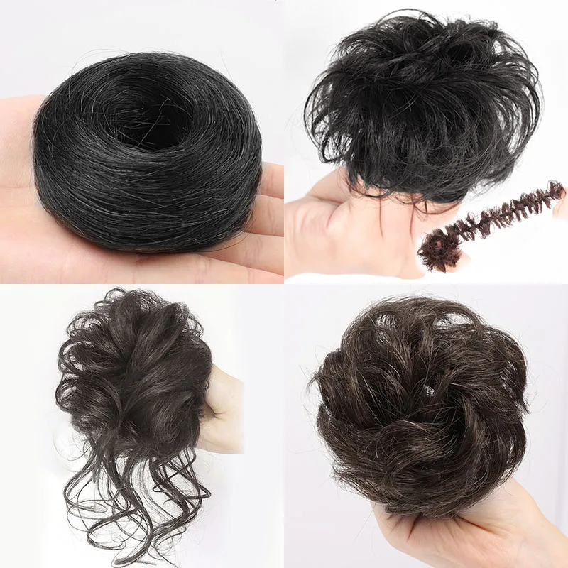 Ailiade messy scrunchies chignon donut almofada de