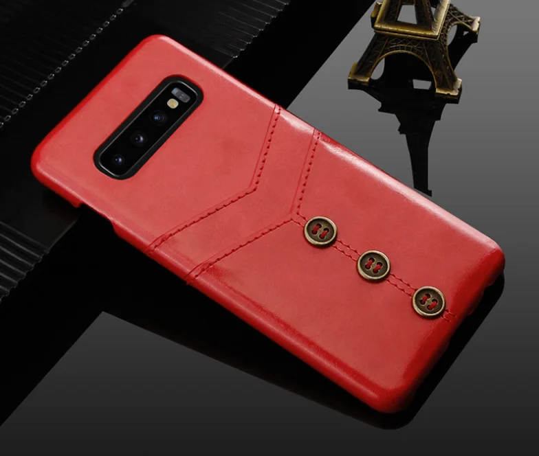 Тонкий кожаный чехол-бумажник для мобильного телефона samsung S10/S9Plus
