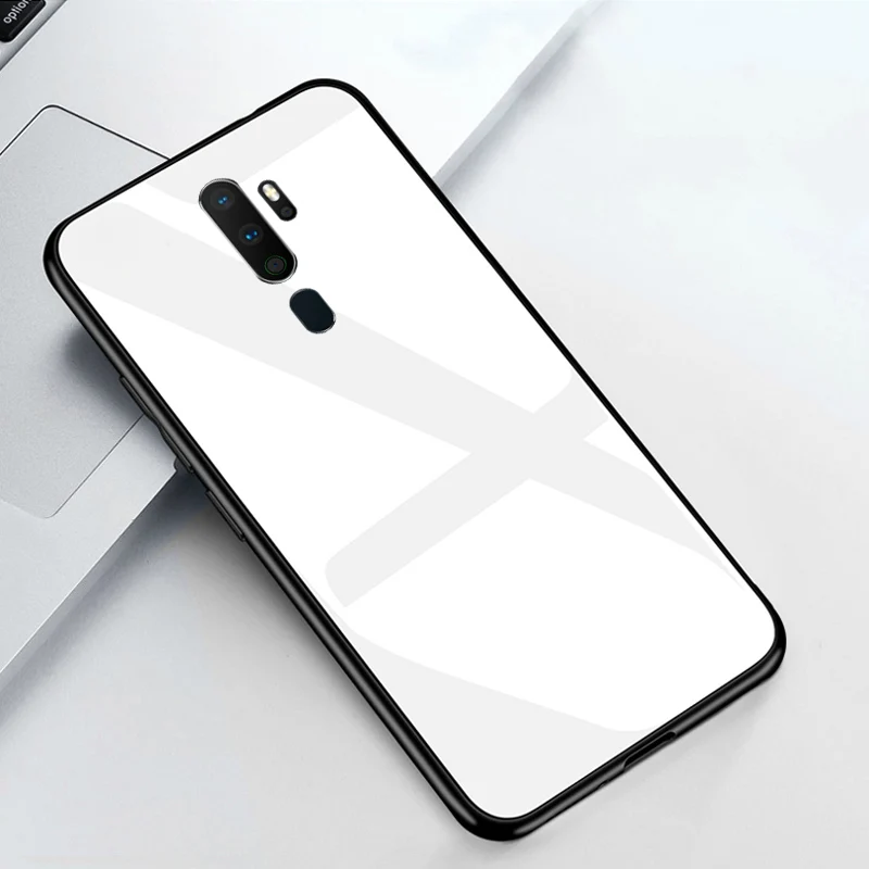 Auroras для oppo A9 чехол из закаленного стекла с мягкой рамкой противоударный задний чехол для oppo a5 Чехлы Funda