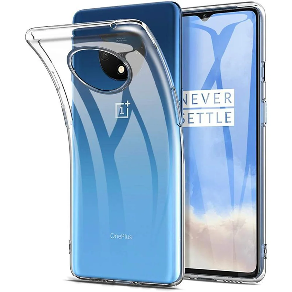 Чехол для OnePlus 7T тонкий мягкий прозрачный бампер из ТПУ противоударный защитный