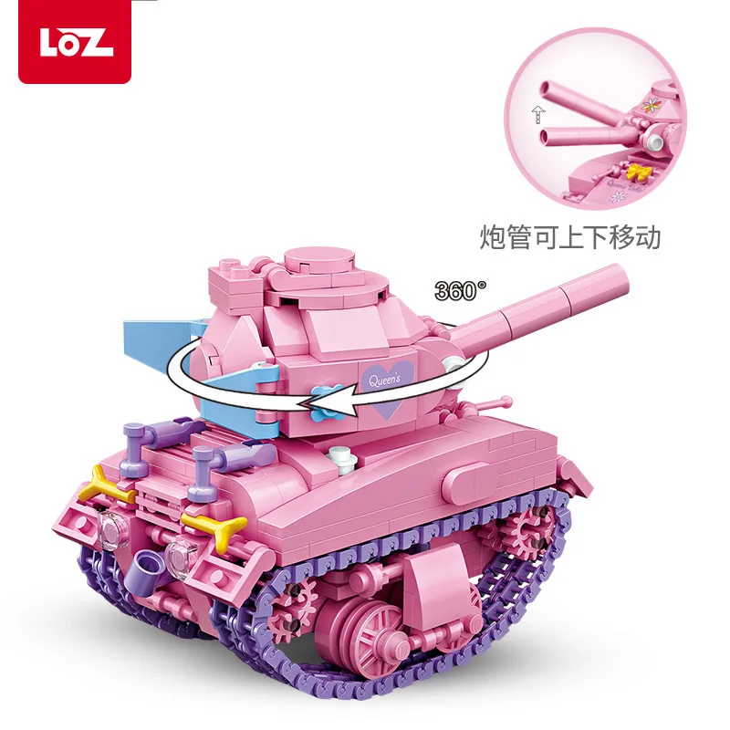 455pcs Loz Mini Queen S Vehicle Pink Tank Model Blocks Loques Building Blocks Creative Diy Girls Gift Toys For Kids Brinquedos Blocks Aliexpress