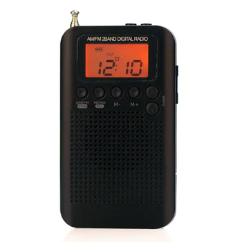

Mini LCD Digital FM / AM Radio Speaker Radio Speaker Receiver with Time Display Function 3.5mm Headphone Jack