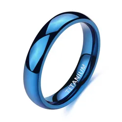 Elegant Rose Gold Tone Women's Titanium Wedding Band - 4mm Anti - Allergy, Nickel - Free Classic Design - 8 (Blue)
