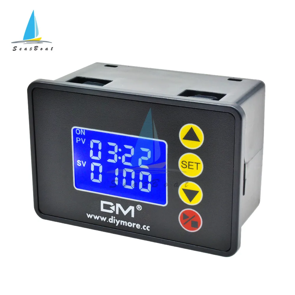 AC 110-220V DC 12V 24V 1.37'' LCD Display Microcomputer Time Controller Delay Relay Module Digital Cycle Timer Relay Switch 3