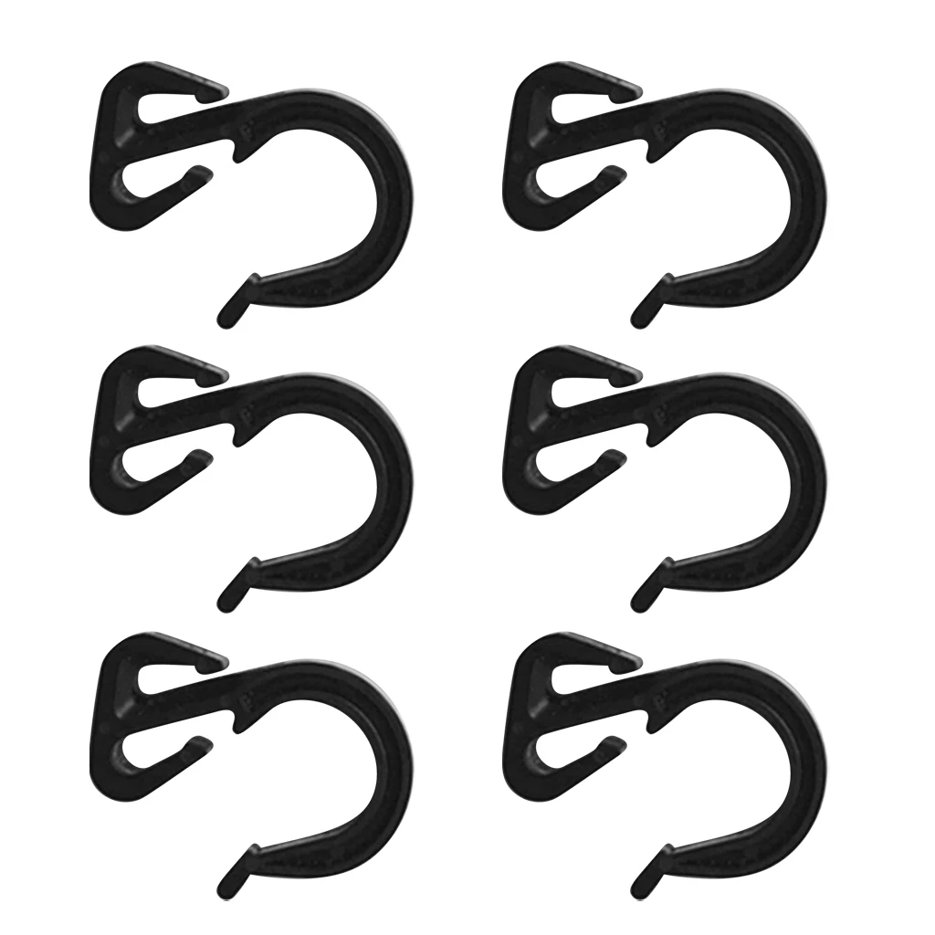 Pack 6 Lightweight & Strong 5mm Shock Cord End Hooks for Elastic Bungee Rope Luggage Strap Hook