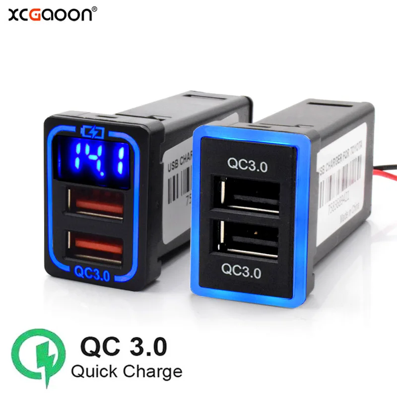 QC3.0รถ USB Port Fast Charger สำหรับ TOYOTA Camry Land Cruiser 200 RAV4