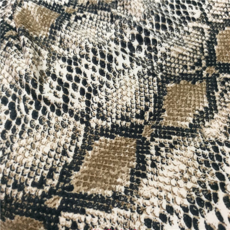 Milk silk mill bottom Elastic serpentine leopard print fabric For Sewing Dance dress High quality Sneak Print Cloth Fabric | Дом и сад