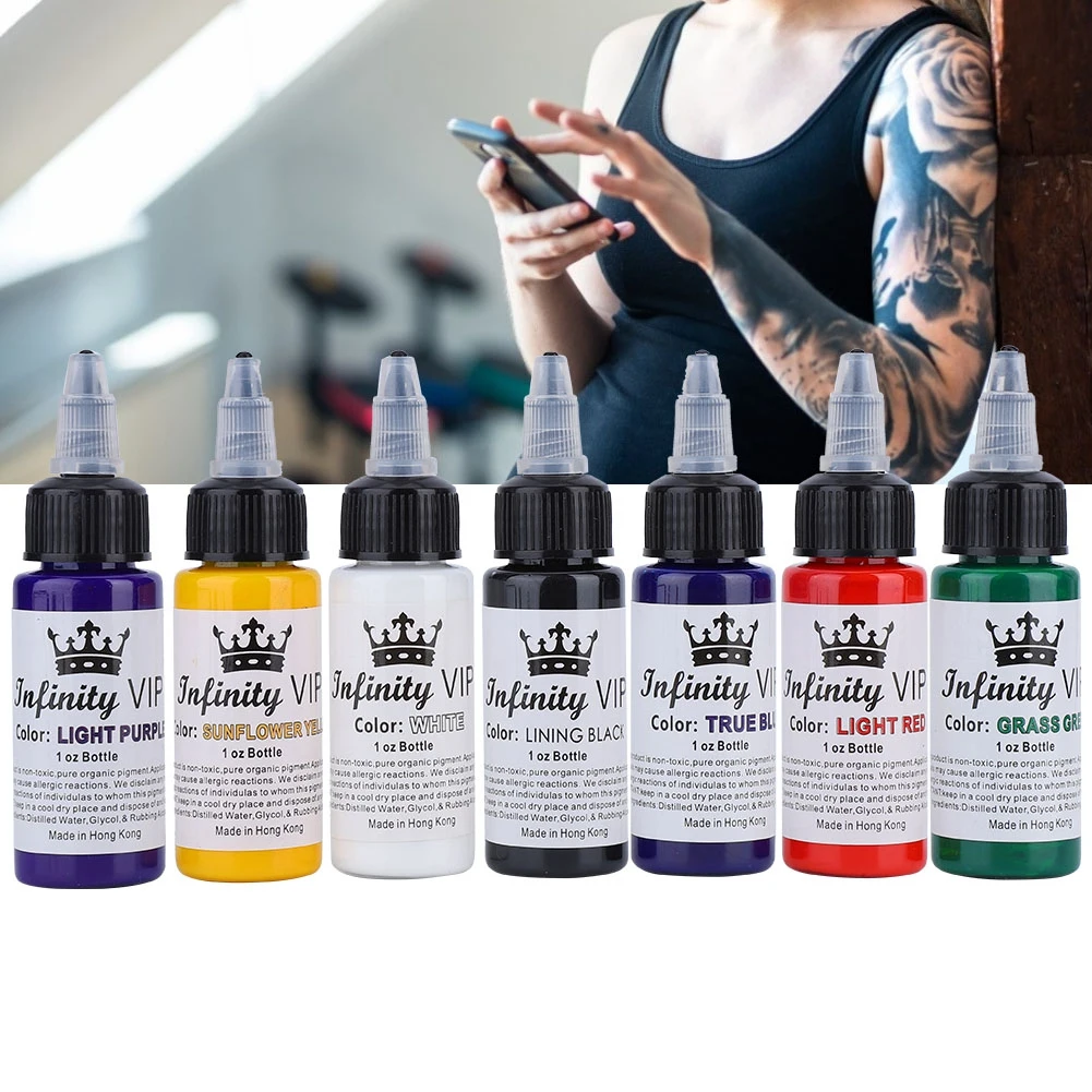 

7pcs 30ml Tattoo Ink Eyeliner Eyebrow Lip Tattoo Pigment Ink Set Semi-Permanent Eyebrow Professional Makeup Tattoo Supplies