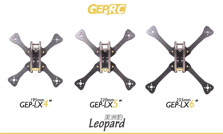 GEPRC Леопардовый GEP-LX4 195 мм/LX5 220 мм/LX6 255 мм FPV Квадрокоптер 7075 авиационный алюминий и 3k карбоновая рама DIY FPV RC