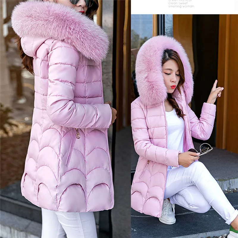 Зимняя женская куртка с воротником из искусственного меха, новинка, модное зимнее пальто, женские парки, теплая зимняя женская куртка с капюшоном, большие размеры O25