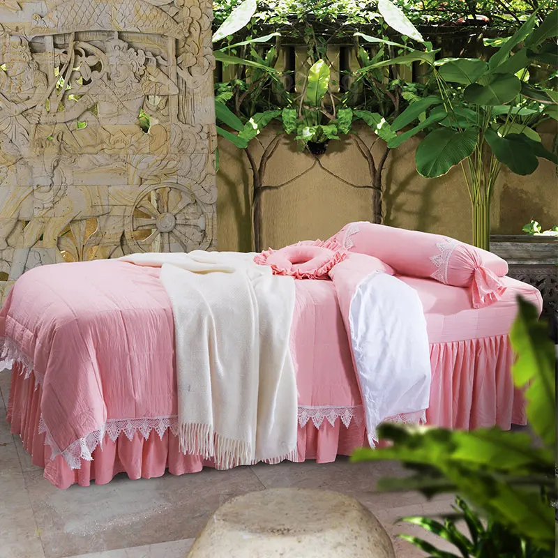Персонализированное простое стираное хлопковое стеганое одеяло из четырех частей, покрывало на кровать, Набор стульев, эластичный с наволочкой