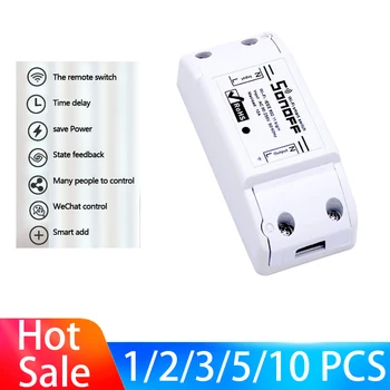

1-10 PCS SONOFF Basic Wifi Switch For Alexa Google Home Timer 10A/2200W Wireless Remote Switch Smart Automation Module