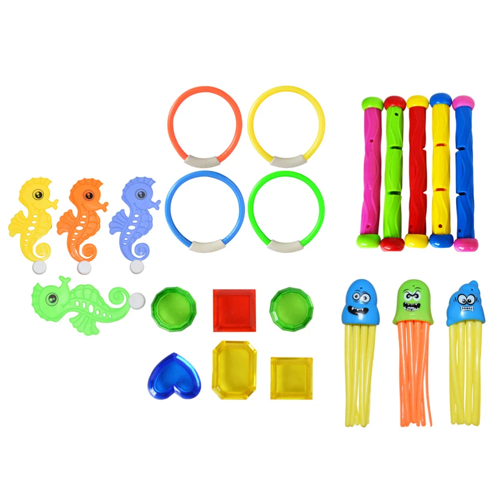 22 шт. детский набор колец для дайвинга летние игрушки игры в бассейн (4 кольца 5