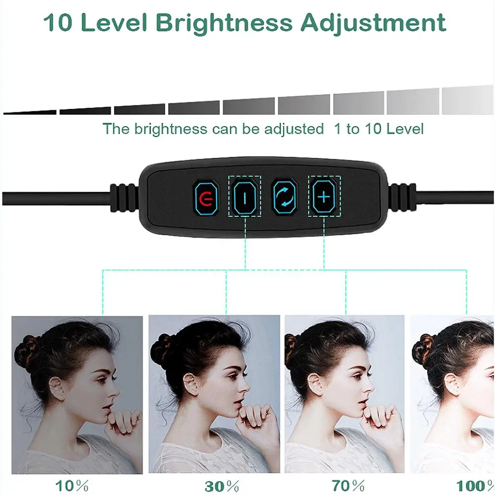 Anel de Luz de Preenchimento Lâmpada de Luz de Vídeo de Três Bluetooth Velocidades Foto Sudio Selfie Beleza Led Anel Luz Suporte Iluminação Universal 20cm 7 Luzes do painel de LED